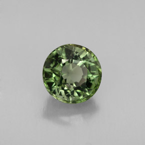 Turmalina verde natural 1,26ct, corte redondo, VVS