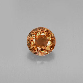 Turmalina laranja natural 0,68ct, corte redondo, VS