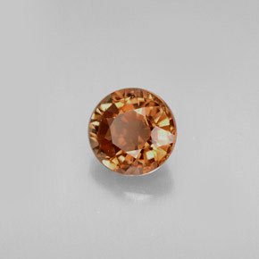 Turmalina laranja natural 0,68ct, corte redondo, VS