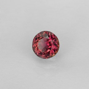 Turmalina multicolorido natural 0,77ct, corte redondo, VVS