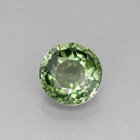 Turmalina verde natural 1,20ct, corte redondo, VVS