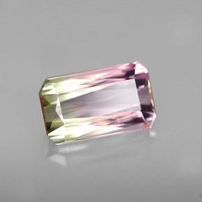 Turmalina multicolorido natural 2,76ct, corte esmeralda, VVS