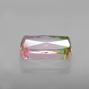 Turmalina multicolorido natural 2,76ct, corte esmeralda, VVS