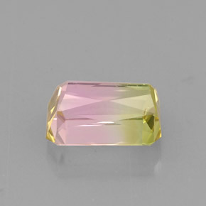 Turmalina multicolorido natural 1,86ct, corte esmeralda, VVS