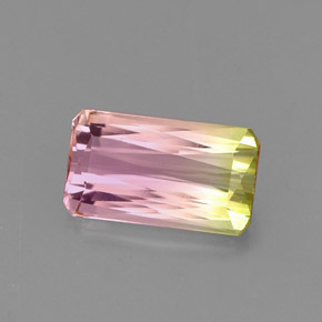 Turmalina multicolorido natural 1,51ct, corte esmeralda, VVS-VS