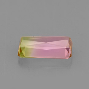 Turmalina multicolorido natural 1,51ct, corte esmeralda, VVS-VS