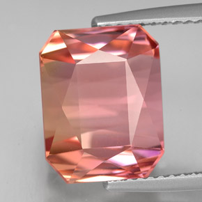 Turmalina multicolorido natural 10,15ct, corte esmeralda, IF