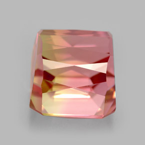 Turmalina multicolorido natural 10,15ct, corte esmeralda, IF