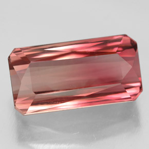 Turmalina rosa natural 6,88ct, corte esmeralda, VVS