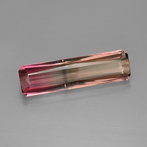 Turmalina multicolorido natural 9,99ct, corte esmeralda, VS
