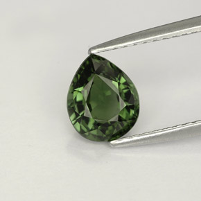 Turmalina verde natural 1,19ct, formato de pêra, VVS-VS