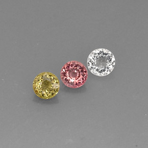 Pedras preciosas de turmalina multicolorido natural de  ct, corte redondo, VVS-VS