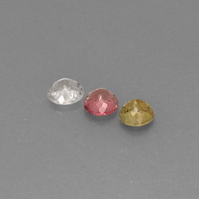 Pedras preciosas de turmalina multicolorido natural de  ct, corte redondo, VVS-VS