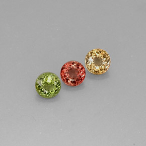 Pedras preciosas de turmalina multicolorido natural de  ct, corte redondo, VVS-VS