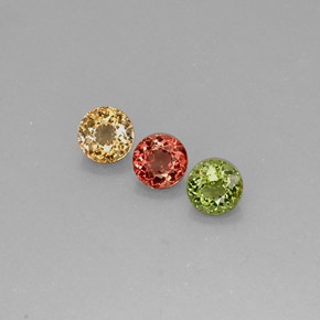 Pedras preciosas de turmalina multicolorido natural de  ct, corte redondo, VVS-VS