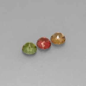 Pedras preciosas de turmalina multicolorido natural de  ct, corte redondo, VVS-VS
