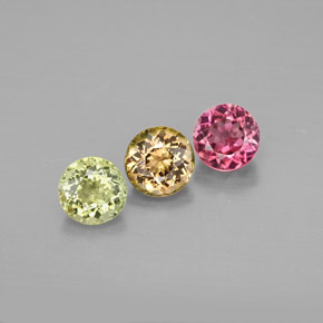 Pedras preciosas de turmalina multicolorido natural de  ct, corte redondo, VVS-VS