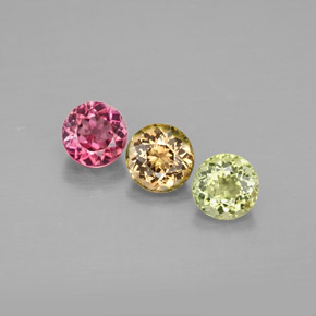 Pedras preciosas de turmalina multicolorido natural de  ct, corte redondo, VVS-VS