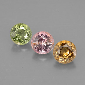 Pedras preciosas de turmalina multicolorido natural de  ct, corte redondo, VVS-VS