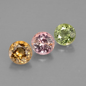 Pedras preciosas de turmalina multicolorido natural de  ct, corte redondo, VVS-VS