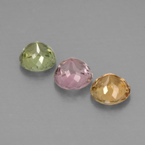 Pedras preciosas de turmalina multicolorido natural de  ct, corte redondo, VVS-VS