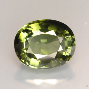 Turmalina verde natural 2,08ct, corte oval, IF