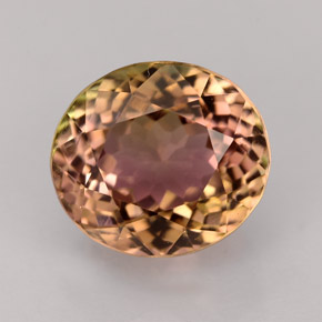 Turmalina multicolorido natural 5,09ct, corte oval, IF