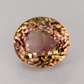 Turmalina multicolorido natural 5,09ct, corte oval, IF