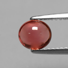 Turmalina vermelho natural 1,00ct, corte oval, transparente