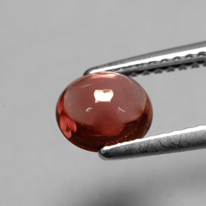 Turmalina vermelho natural 1,00ct, corte oval, transparente