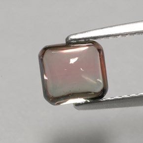 Turmalina bicolor natural 1,73ct, baguete, transparente