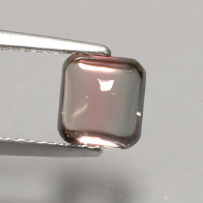 Turmalina bicolor natural 1,73ct, baguete, transparente