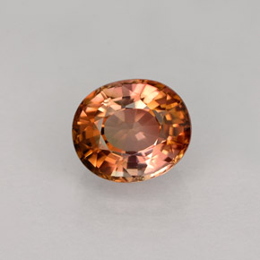 Turmalina multicolorido natural 1,02ct, corte oval, VVS