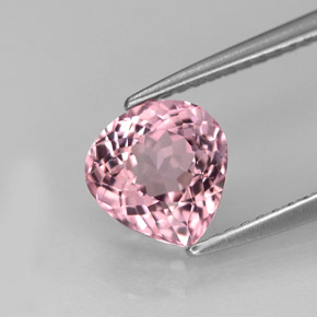 Turmalina rosa natural 1,61ct, formato de pêra, VVS