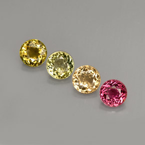 Pedras preciosas de turmalina multicolorido natural de  ct, corte redondo, VVS-VS