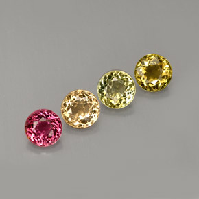 Pedras preciosas de turmalina multicolorido natural de  ct, corte redondo, VVS-VS