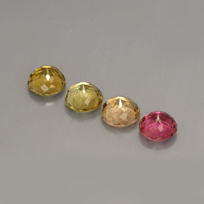 Pedras preciosas de turmalina multicolorido natural de  ct, corte redondo, VVS-VS