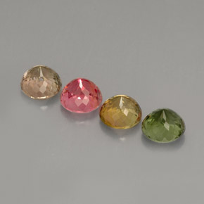 Pedras preciosas de turmalina multicolorido natural de  ct, corte redondo, VVS-VS