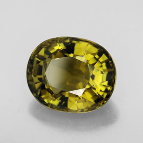 Turmalina amarelo natural 6,97ct, corte oval, VVS