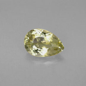 Turmalina amarelo natural 1,81ct, formato de pêra, VVS-VS