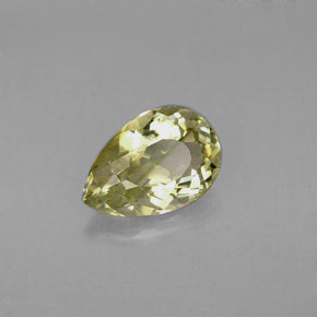 Turmalina amarelo natural 1,81ct, formato de pêra, VVS-VS