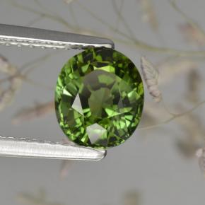 Turmalina verde natural 1,50ct, corte oval, VVS-VS