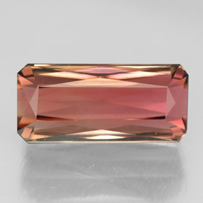 Turmalina multicolorido natural 5,55ct, corte esmeralda, IF