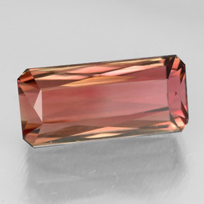 Turmalina multicolorido natural 5,55ct, corte esmeralda, IF