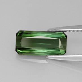 Turmalina verde natural 1,60ct, corte esmeralda, VVS