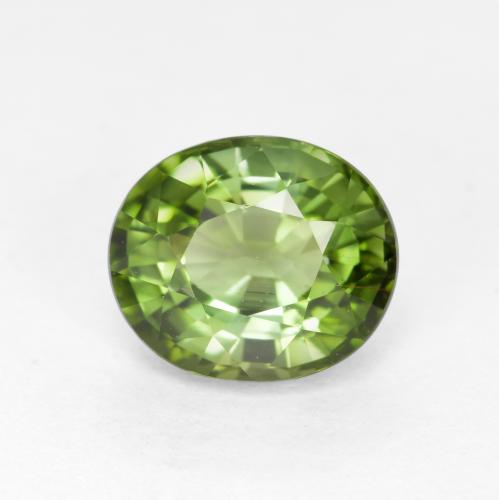 Turmalina verde natural 1,28ct, corte oval, VVS-VS
