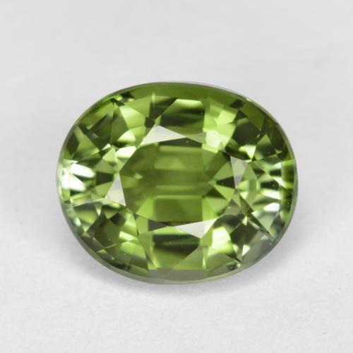 Turmalina verde natural 1,27ct, corte oval, VVS