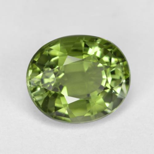 Turmalina verde natural 1,27ct, corte oval, VVS