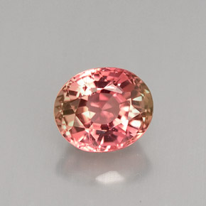 Turmalina multicolorido natural 1,18ct, corte oval, VS