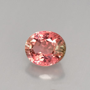 Turmalina multicolorido natural 1,18ct, corte oval, VS